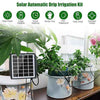 Solar Automatic Drip Irrigation Kit System, JIYANG Solar Powered Auto Easy DIY Watering Device Supported Pots Plants, 6-12 Timing Modes With Anti-Siphoning Device (Expansion Kit/Extra Accessories Kit)