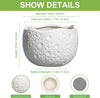 Ceramic Plant Pot - 8 Inch Round Planter with Drainage Hole, Decorative Plant Pots for Indoor Outdoor Plants, Modern Unique Flower Pots, House Living Room Decor, Housewarming Gifts, White