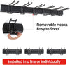 Garage Storage Rack Hooks, 48 Inch Heavy Duty Wall Mount Garage Organization with 3 Rails and 6 Adjustable Double Wall Hooks,Hanging Shelves for Garden Tool/Broom/Mop(Black)