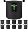 Grow Bags for Potato 5-Gallon: 10 Pack Black 350G Heavy Duty Thickened Fabric Pots with Handles & Labels - Nonwoven Gardening Containers for Growing Plants Vegetable Fruit Tomato Flowers Herbs