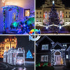 (Cool White ⇋ Multicolor) Solar Christmas String Lights Outdoor, 2-Pack 80FT 200 LED Waterproof Silver Wire, Solar Twinkle Lights with 8 Modes Solar Fairy Light for Tree Garden Wedding Christmas Decor