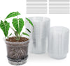 20 Pack 5 Inch Clear Self Watering Plant Pots with Bottom Water Tray & Watering Rope, Transparent Nursery Pots with Drainage for Seedlings, Herbs, and Houseplants
