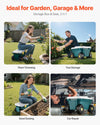 VEVOR Garden Scooter with Seat, 2 in 1 Rolling Garden Cart with Storage Bin, Supports up to 227 lbs, Outdoor Wagon with Handle, Lightweight Storage Gardening Stool for Yard Weeding Planting