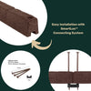 Rubberific 4' Rubber Cobblestone Flexible No Dig Landscape Mulch Border Edging with Anchoring Spikes for Lawns, Gardens, and Flower Beds (1, Brown)