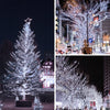 (Warm White ⇋ Cool White) Solar Christmas String Lights Outdoor, 2-Pack Total 80FT 200 LED Solar Twinkle Lights, Waterproof Copper Wire 8 Modes Solar Fairy Lights for Garden Tree Christmas Party Decor