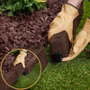 Rubberific 4' Rubber Cobblestone Flexible No Dig Landscape Mulch Border Edging with Anchoring Spikes for Lawns, Gardens, and Flower Beds (1, Brown)