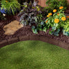 Rubberific 4' Rubber Cobblestone Flexible No Dig Landscape Mulch Border Edging with Anchoring Spikes for Lawns, Gardens, and Flower Beds (1, Brown)