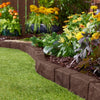Rubberific 4' Rubber Cobblestone Flexible No Dig Landscape Mulch Border Edging with Anchoring Spikes for Lawns, Gardens, and Flower Beds (1, Brown)